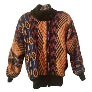 Carlisle Couture grandpa style chunky sweater coat, size M/L with warm collar